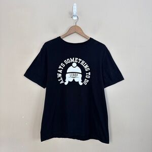 LEROY "Always Something To Do" Black T-shirt. 100% Cotton. Large P2P 22".